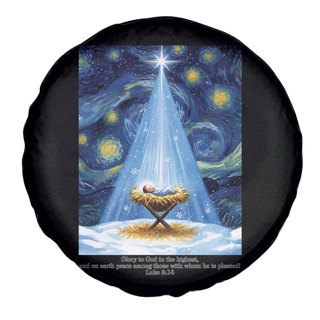 Christian Christmas Spare Tire Cover Nativity Scene Jeus Baby Starry Night Xmas TS14 Print Your Wear