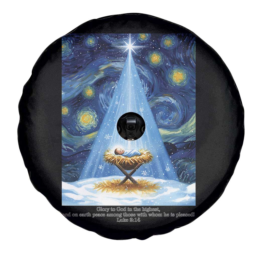 Christian Christmas Spare Tire Cover Nativity Scene Jeus Baby Starry Night Xmas TS14 Print Your Wear