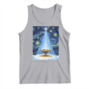 Christian Christmas Tank Top Nativity Scene Jeus Baby Starry Night Xmas TS14 Athletic Heather Print Your Wear
