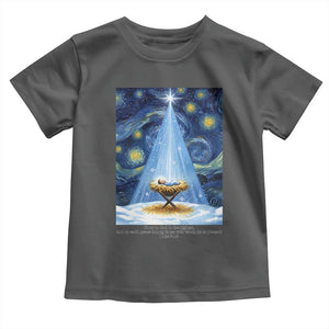 Christian Christmas Toddler T Shirt Nativity Scene Jeus Baby Starry Night Xmas TS14 Dark Heather Print Your Wear