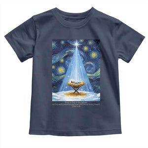 Christian Christmas Toddler T Shirt Nativity Scene Jeus Baby Starry Night Xmas TS14 Navy Print Your Wear