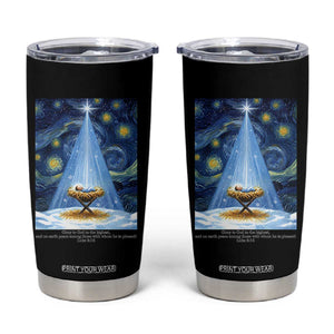 Christian Christmas Tumbler Cup Nativity Scene Jeus Baby Starry Night Xmas TS14 Black Print Your Wear