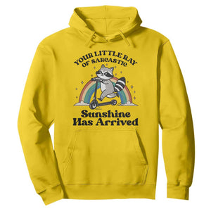 Funny Raccoon Rainbow Hoodie Your Little Ray Of Sarcastic Sunshine Has Arrived TS14 Daisy Print Your Wear