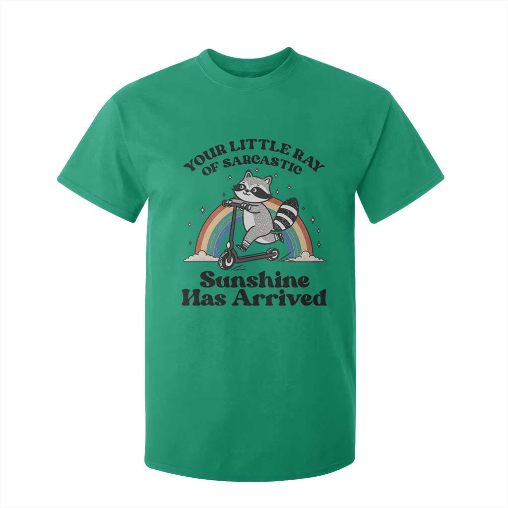 Funny Raccoon Rainbow T Shirt For Kid Your Little Ray Of Sarcastic Sunshine Has Arrived TS14 Irish Green Print Your Wear