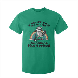 Funny Raccoon Rainbow T Shirt For Kid Your Little Ray Of Sarcastic Sunshine Has Arrived TS14 Irish Green Print Your Wear