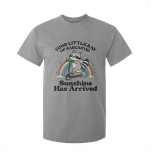 Funny Raccoon Rainbow T Shirt For Kid Your Little Ray Of Sarcastic Sunshine Has Arrived TS14 Sport Gray Print Your Wear