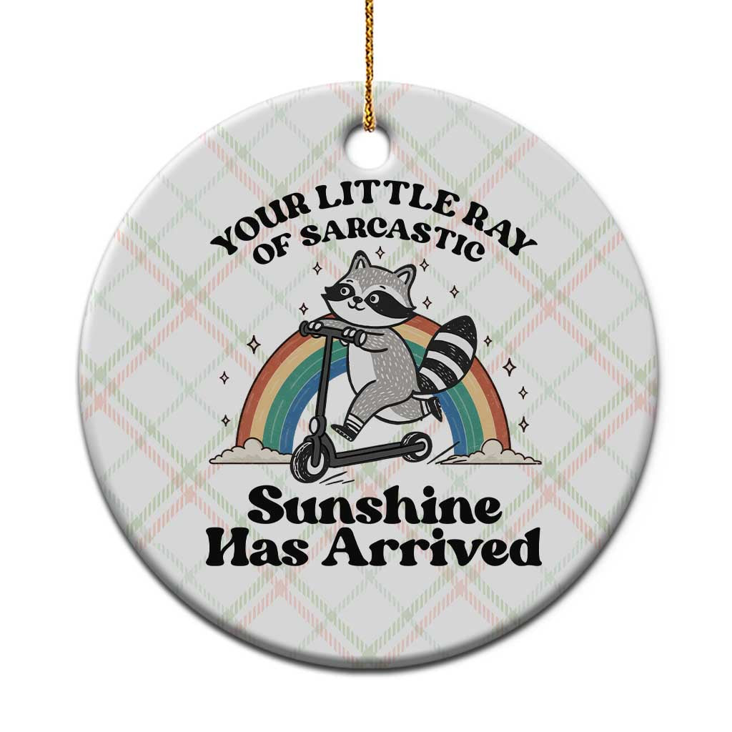Funny Raccoon Rainbow Ceramic Ornament Your Little Ray Of Sarcastic Sunshine Has Arrived TS14 1pc Christmas Plaid Print Your Wear
