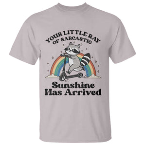 Funny Raccoon Rainbow T Shirt - Your Little Ray Of Sarcastic Sunshine Has Arrived Humor Tee TS14 Ice Gray Print Your Wear