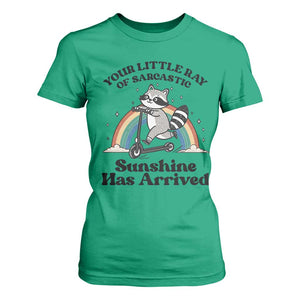 Funny Raccoon Rainbow T Shirt For Women Your Little Ray Of Sarcastic Sunshine Has Arrived TS14 Irish Green Print Your Wear