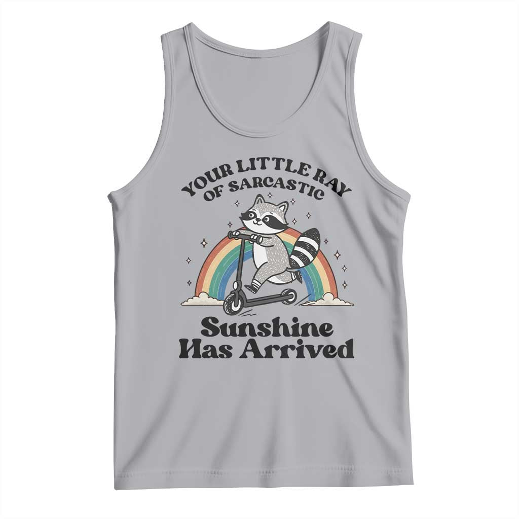 Funny Raccoon Rainbow Tank Top Your Little Ray Of Sarcastic Sunshine Has Arrived TS14 Athletic Heather Print Your Wear