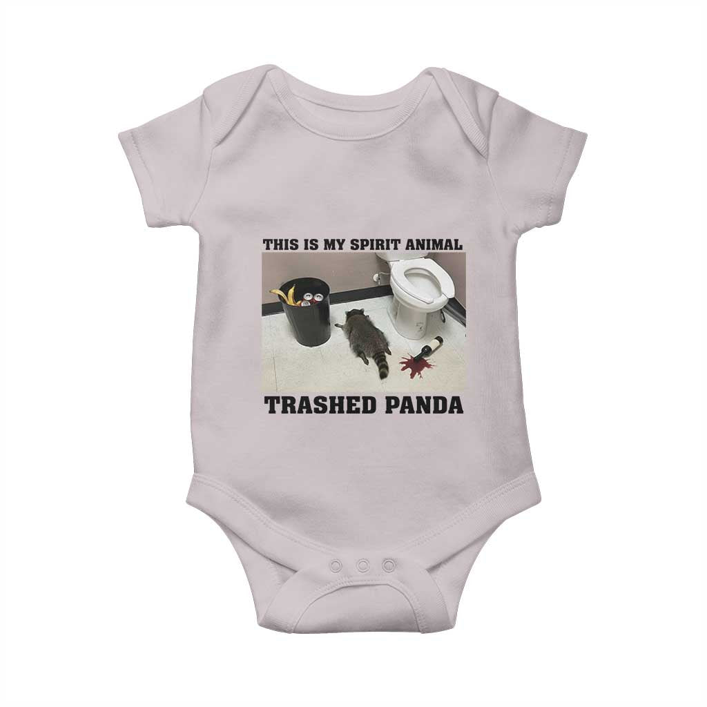 Trashed Panda Baby Onesie My Spirit Animal Funny Drunk Raccoon Meme TS14 Ice Gray Print Your Wear
