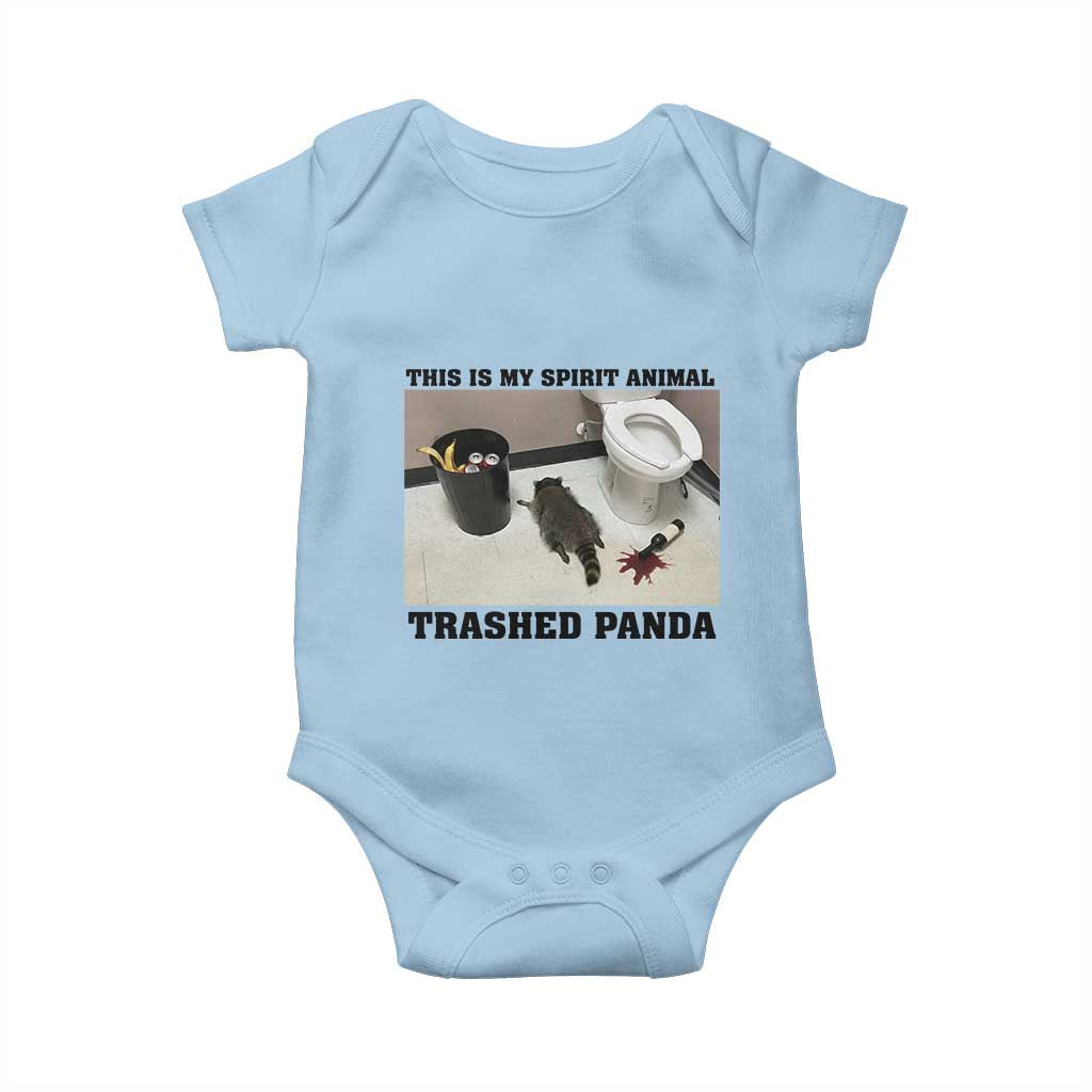Trashed Panda Baby Onesie My Spirit Animal Funny Drunk Raccoon Meme TS14 Light Blue Print Your Wear
