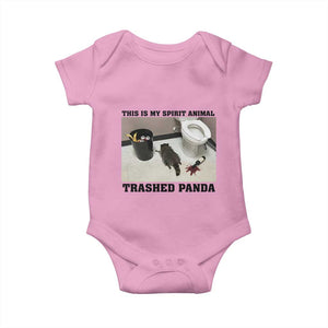 Trashed Panda Baby Onesie My Spirit Animal Funny Drunk Raccoon Meme TS14 Light Pink Print Your Wear