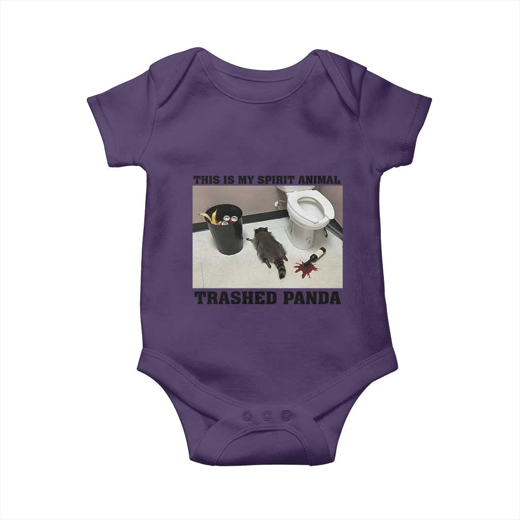 Trashed Panda Baby Onesie My Spirit Animal Funny Drunk Raccoon Meme TS14 Purple Print Your Wear