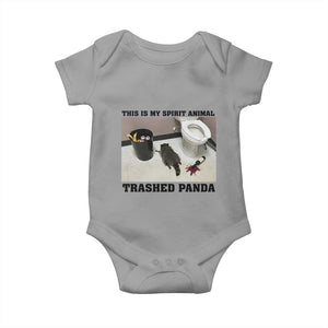 Trashed Panda Baby Onesie My Spirit Animal Funny Drunk Raccoon Meme TS14 Sport Gray Print Your Wear