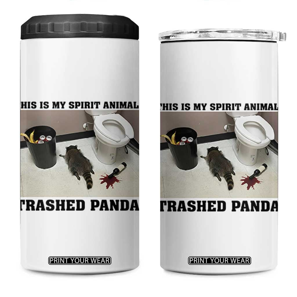 Trashed Panda 4 in 1 Can Cooler Tumbler My Spirit Animal Funny Drunk Raccoon Meme TS14 One Size: 16 oz White Print Your Wear