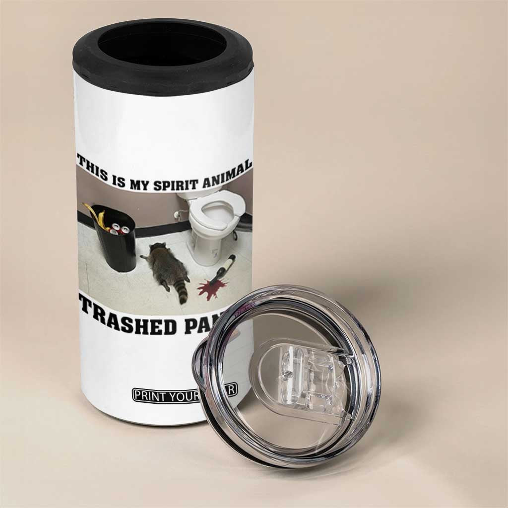 Trashed Panda 4 in 1 Can Cooler Tumbler My Spirit Animal Funny Drunk Raccoon Meme TS14 Print Your Wear