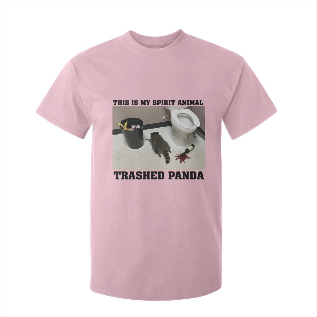Trashed Panda T Shirt For Kid My Spirit Animal Funny Drunk Raccoon Meme TS14 Light Pink Print Your Wear
