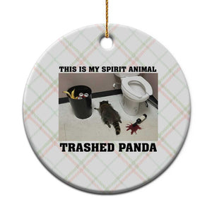 Trashed Panda Ceramic Ornament My Spirit Animal Funny Drunk Raccoon Meme TS14 1pc Christmas Plaid Print Your Wear