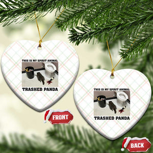 Trashed Panda Ceramic Ornament My Spirit Animal Funny Drunk Raccoon Meme TS14 Print Your Wear