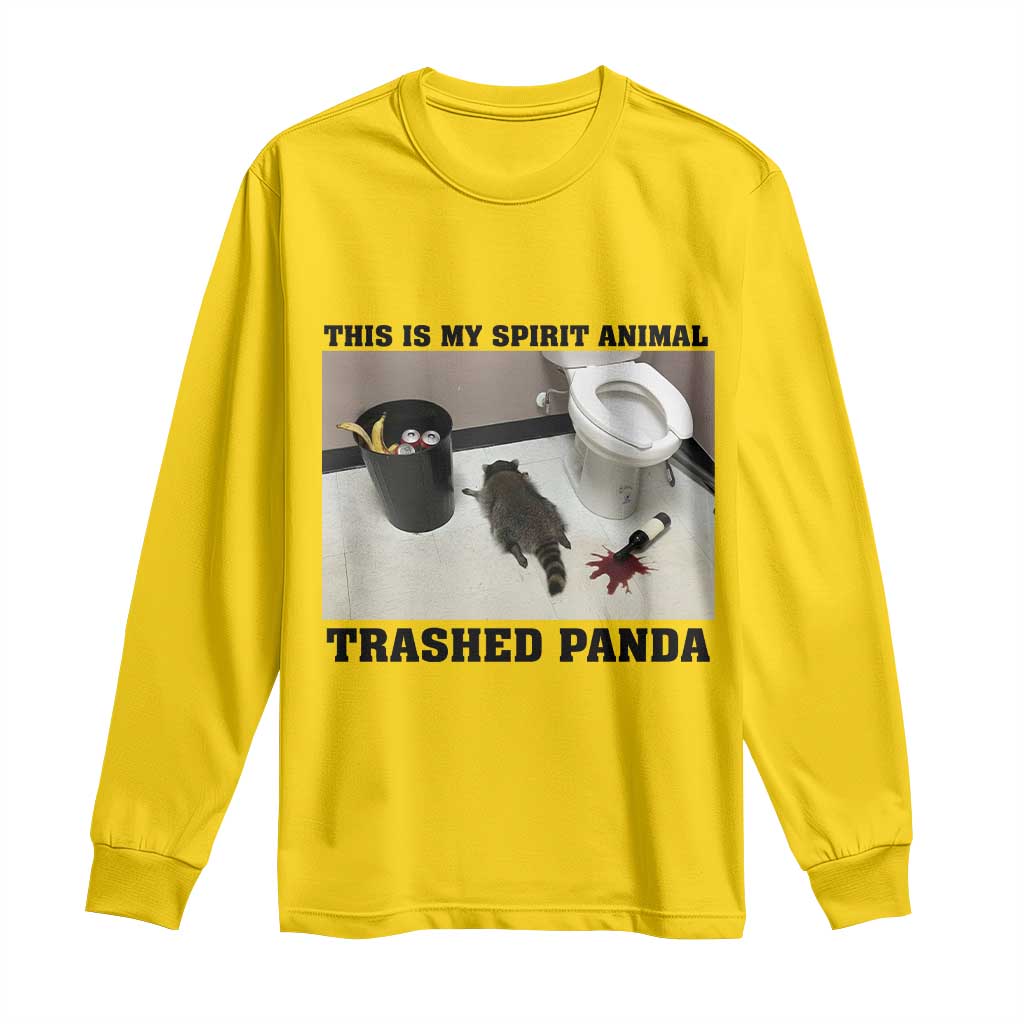 Trashed Panda Long Sleeve Shirt My Spirit Animal Funny Drunk Raccoon Meme TS14 Daisy Print Your Wear