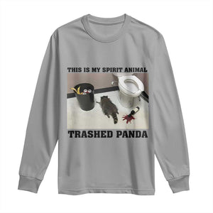 Trashed Panda Long Sleeve Shirt My Spirit Animal Funny Drunk Raccoon Meme TS14 Sport Gray Print Your Wear