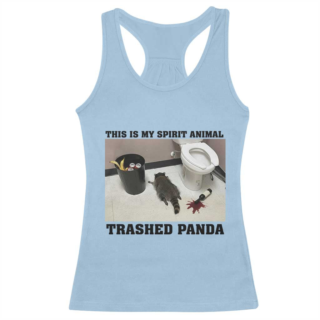 Trashed Panda Racerback Tank Top My Spirit Animal Funny Drunk Raccoon Meme TS14 Light Blue Print Your Wear