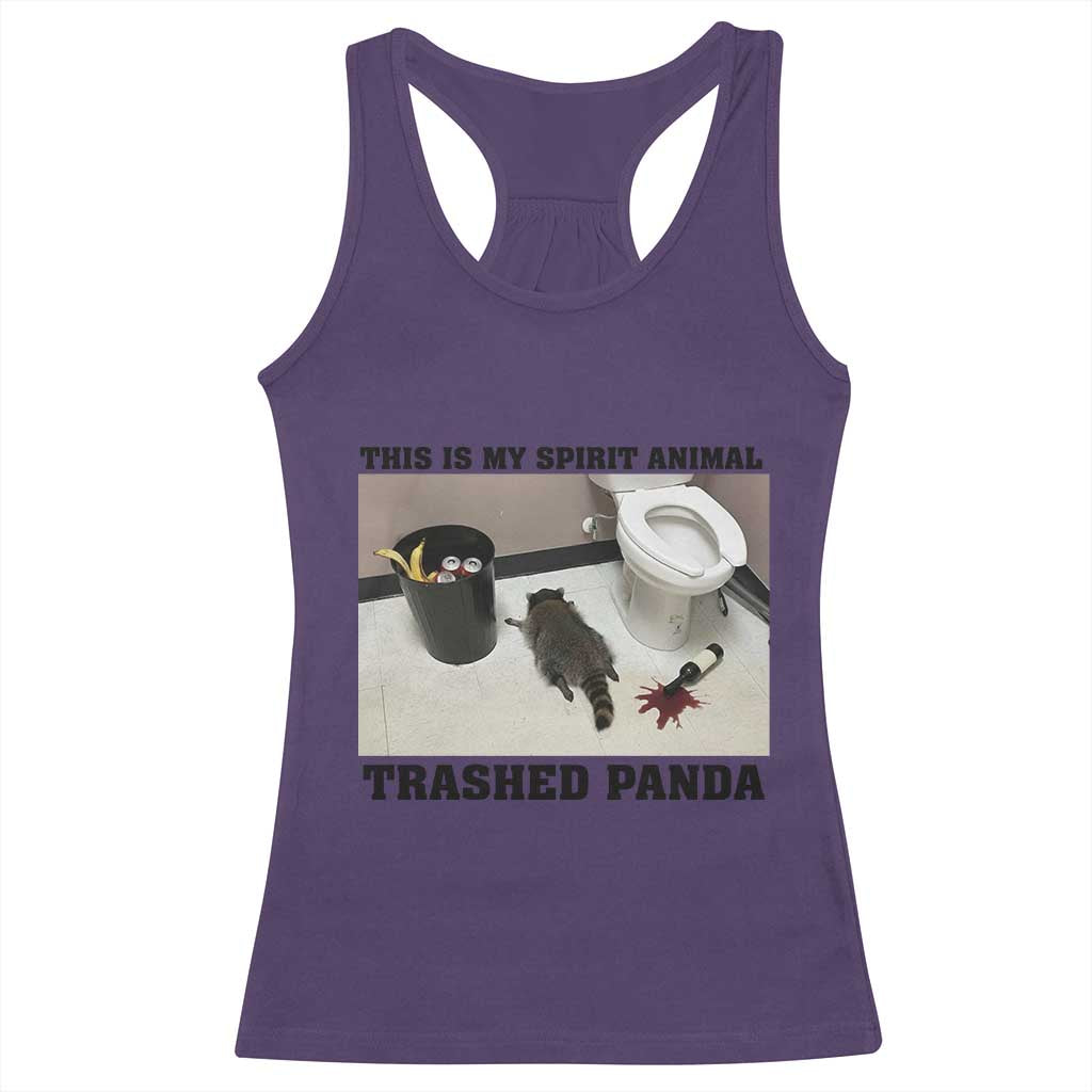 Trashed Panda Racerback Tank Top My Spirit Animal Funny Drunk Raccoon Meme TS14 Purple Print Your Wear