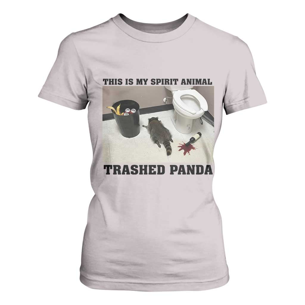 Trashed Panda T Shirt For Women My Spirit Animal Funny Drunk Raccoon Meme TS14 Ice Gray Print Your Wear