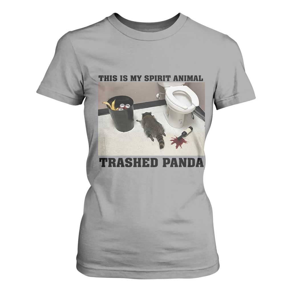 Trashed Panda T Shirt For Women My Spirit Animal Funny Drunk Raccoon Meme TS14 Sport Gray Print Your Wear