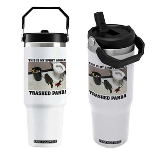 Trashed Panda Flip Straw Tumbler My Spirit Animal Funny Drunk Raccoon Meme TS14 One Size: 30 oz White Print Your Wear