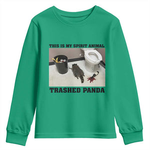 Trashed Panda Youth Sweatshirt My Spirit Animal Funny Drunk Raccoon Meme TS14 Irish Green Print Your Wear