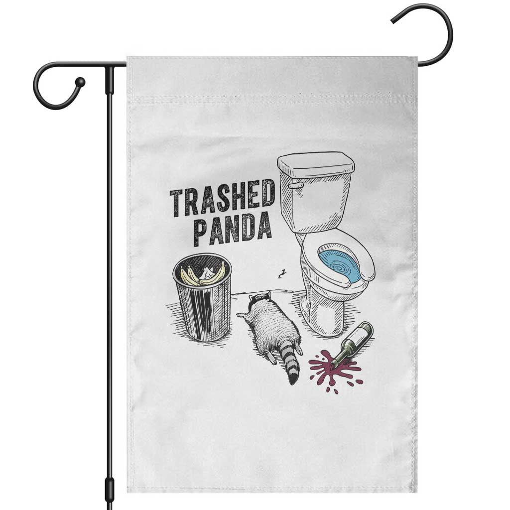 Trashed Panda Garden Flag Funny Drunk Racoon Meme TS14 White Print Your Wear