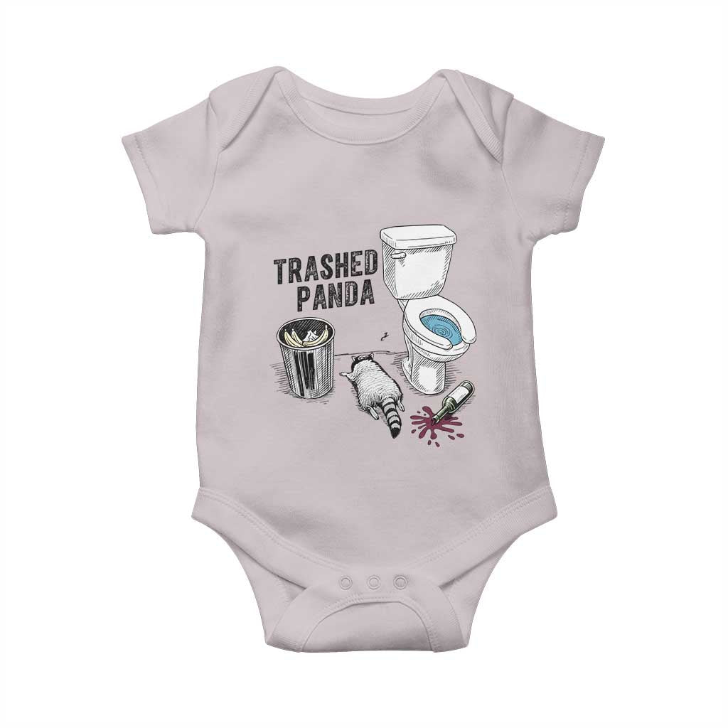 Trashed Panda Baby Onesie Funny Drunk Racoon Meme TS14 Ice Gray Print Your Wear