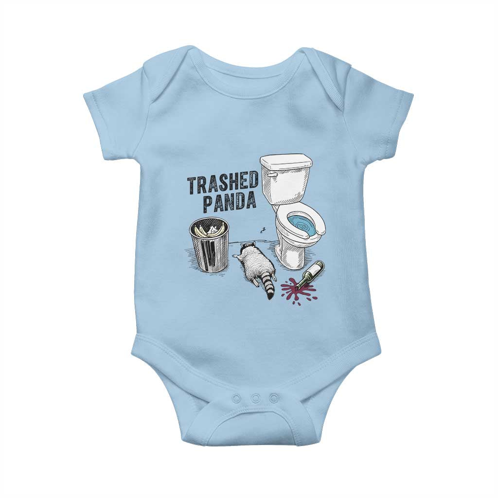 Trashed Panda Baby Onesie Funny Drunk Racoon Meme TS14 Light Blue Print Your Wear