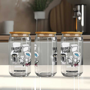 Trashed Panda Glass Can Funny Drunk Racoon Meme TS14 Print Your Wear