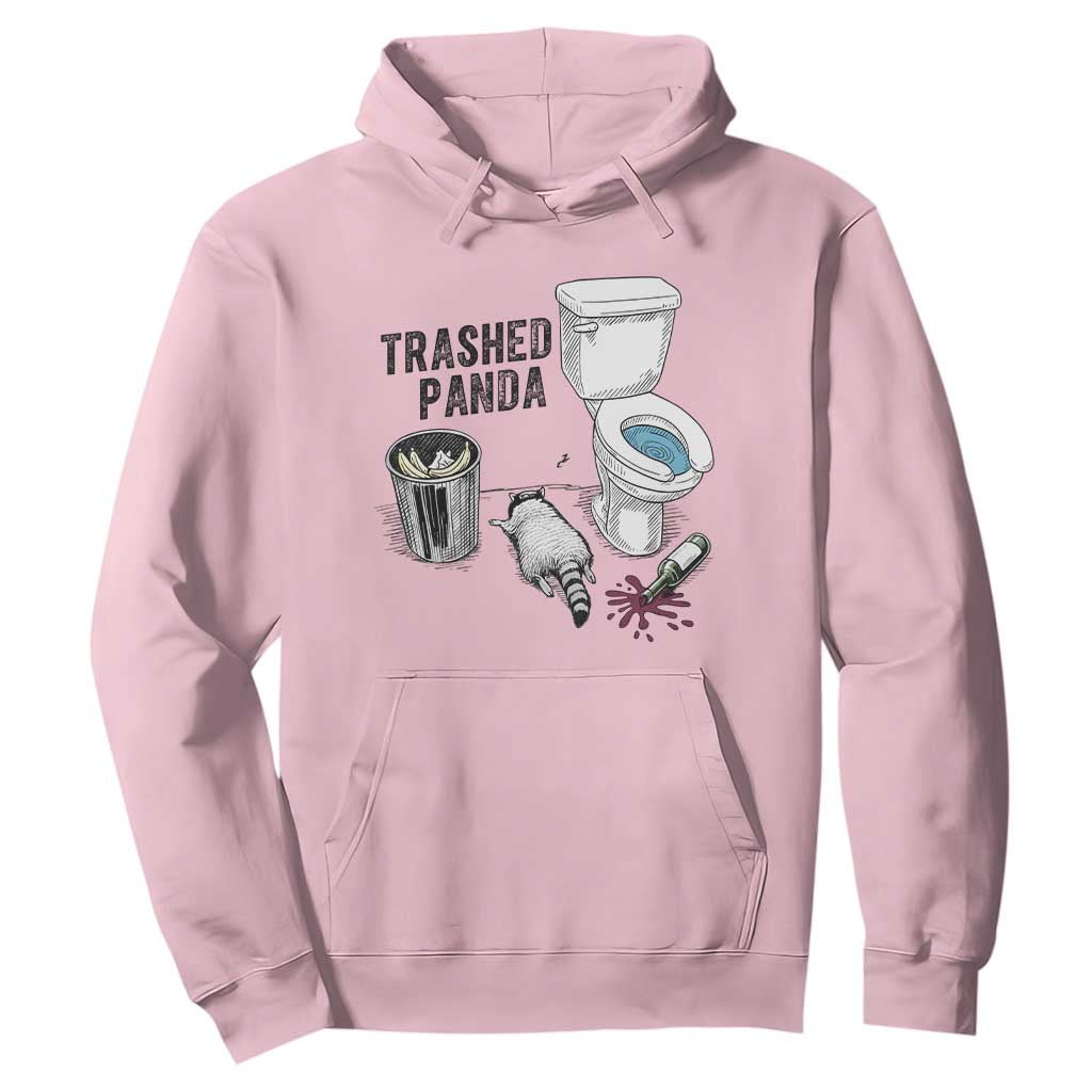 Trashed Panda Hoodie Funny Drunk Racoon Meme TS14 Light Pink Print Your Wear