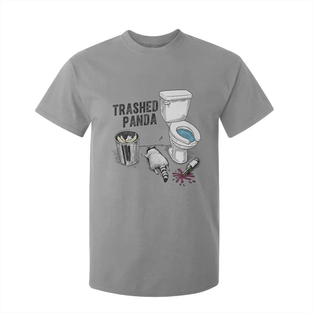 Trashed Panda T Shirt For Kid Funny Drunk Racoon Meme TS14 Sport Gray Print Your Wear