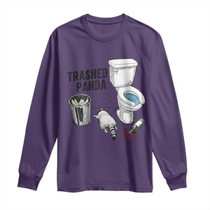 Trashed Panda Long Sleeve Shirt Funny Drunk Racoon Meme TS14 Purple Print Your Wear