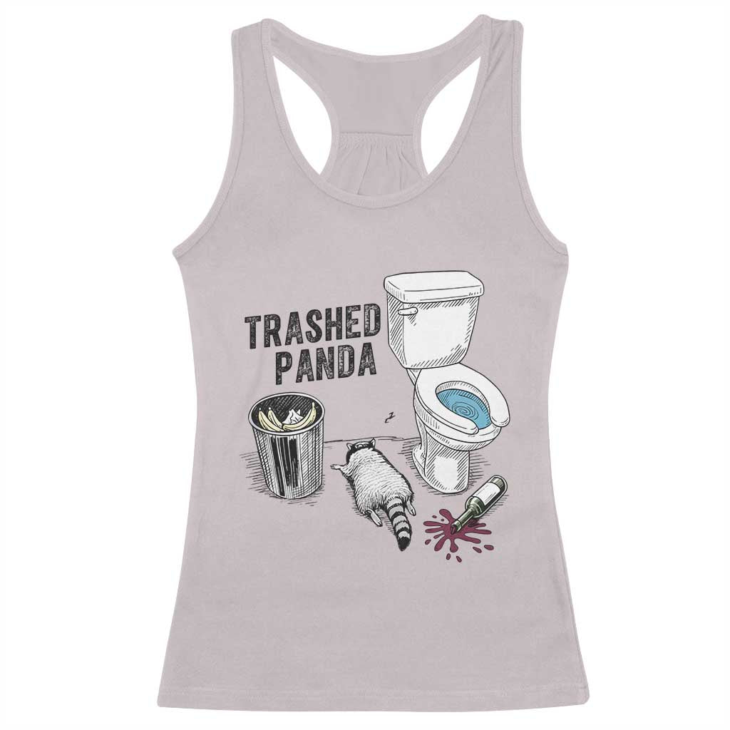 Trashed Panda Racerback Tank Top Funny Drunk Racoon Meme TS14 Ice Gray Print Your Wear