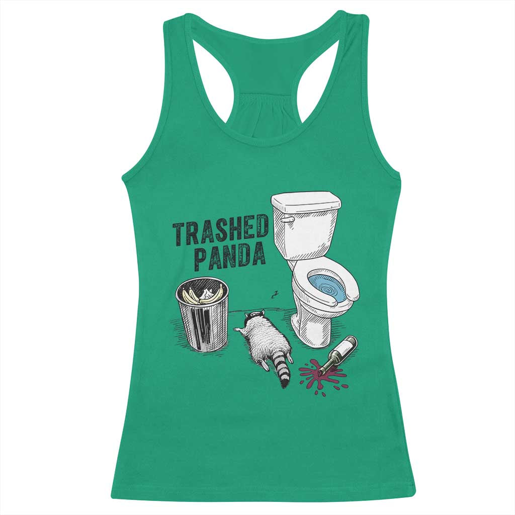 Trashed Panda Racerback Tank Top Funny Drunk Racoon Meme TS14 Irish Green Print Your Wear