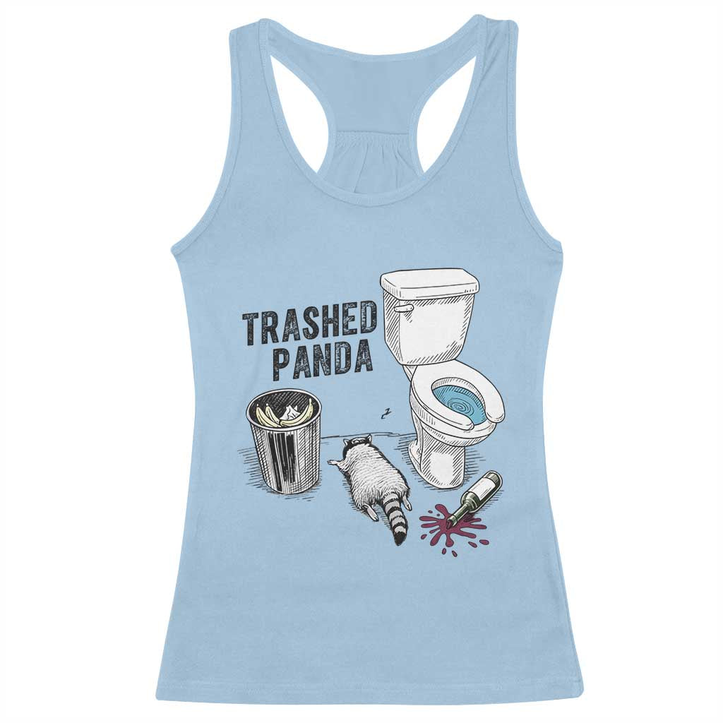 Trashed Panda Racerback Tank Top Funny Drunk Racoon Meme TS14 Light Blue Print Your Wear