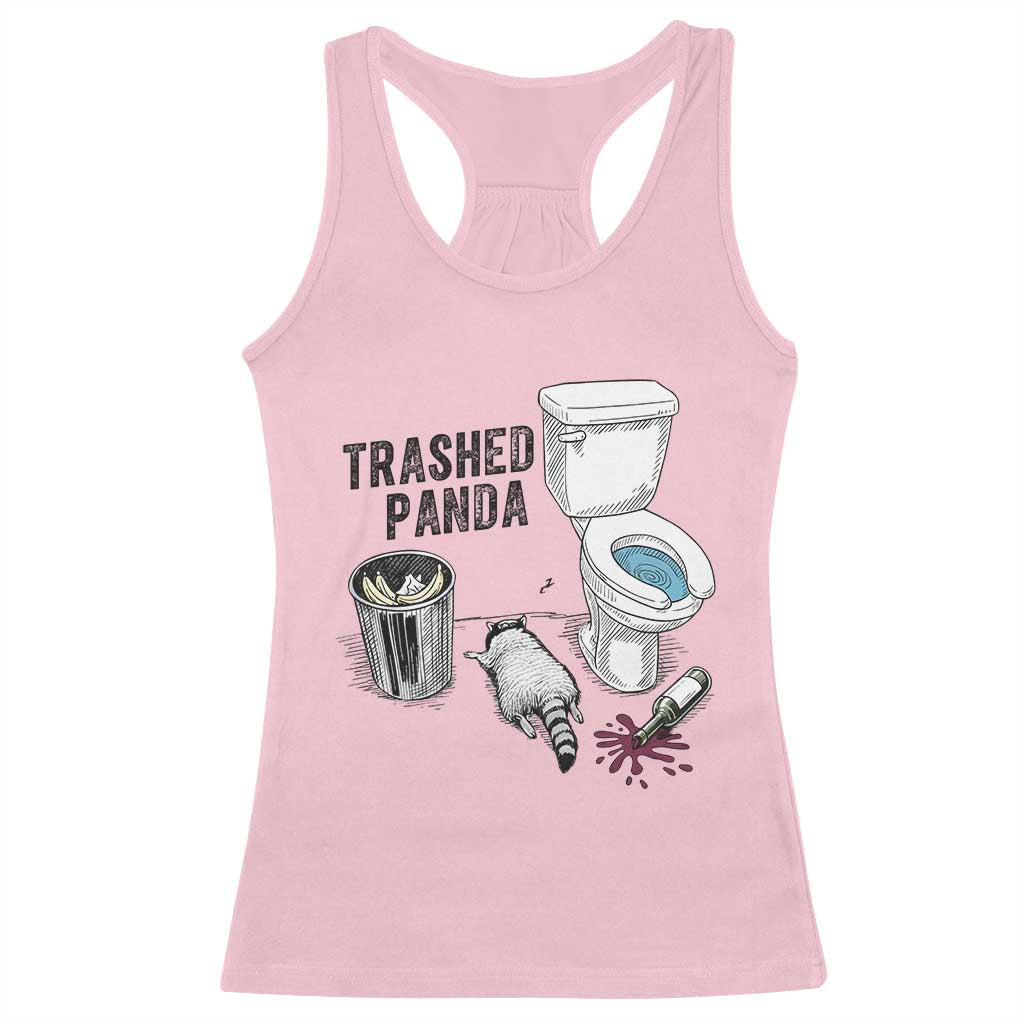 Trashed Panda Racerback Tank Top Funny Drunk Racoon Meme TS14 Light Pink Print Your Wear