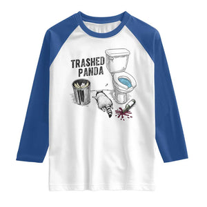 Trashed Panda Raglan Shirt Funny Drunk Racoon Meme TS14 White Royal Print Your Wear