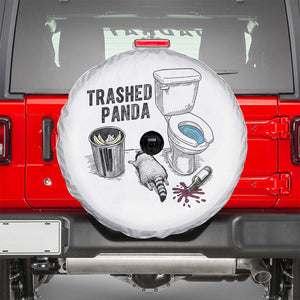 Trashed Panda Spare Tire Cover Funny Drunk Racoon Meme TS14 White Print Your Wear