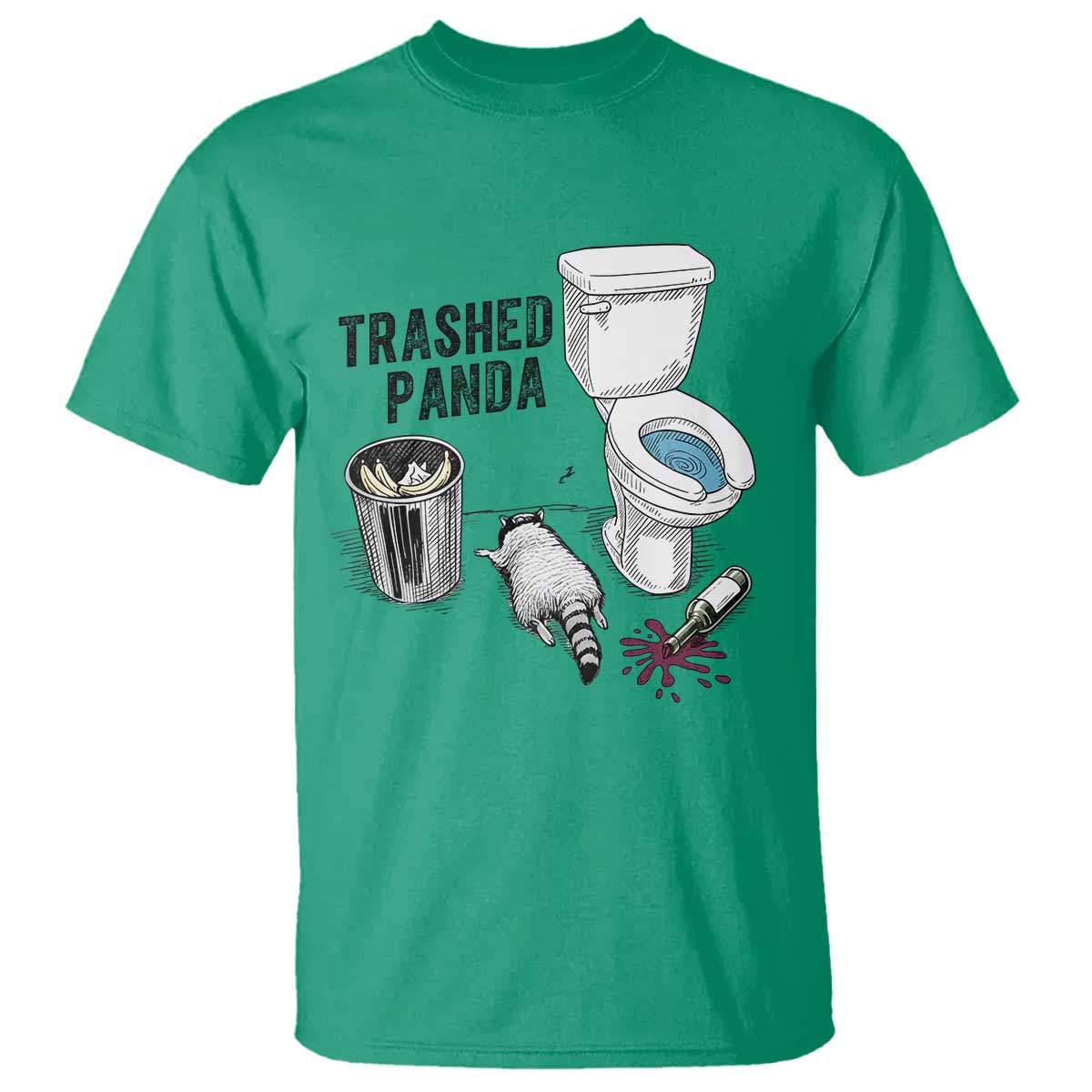 Trashed Panda T Shirt Funny Drunk Racoon Meme TS14 Irish Green Print Your Wear