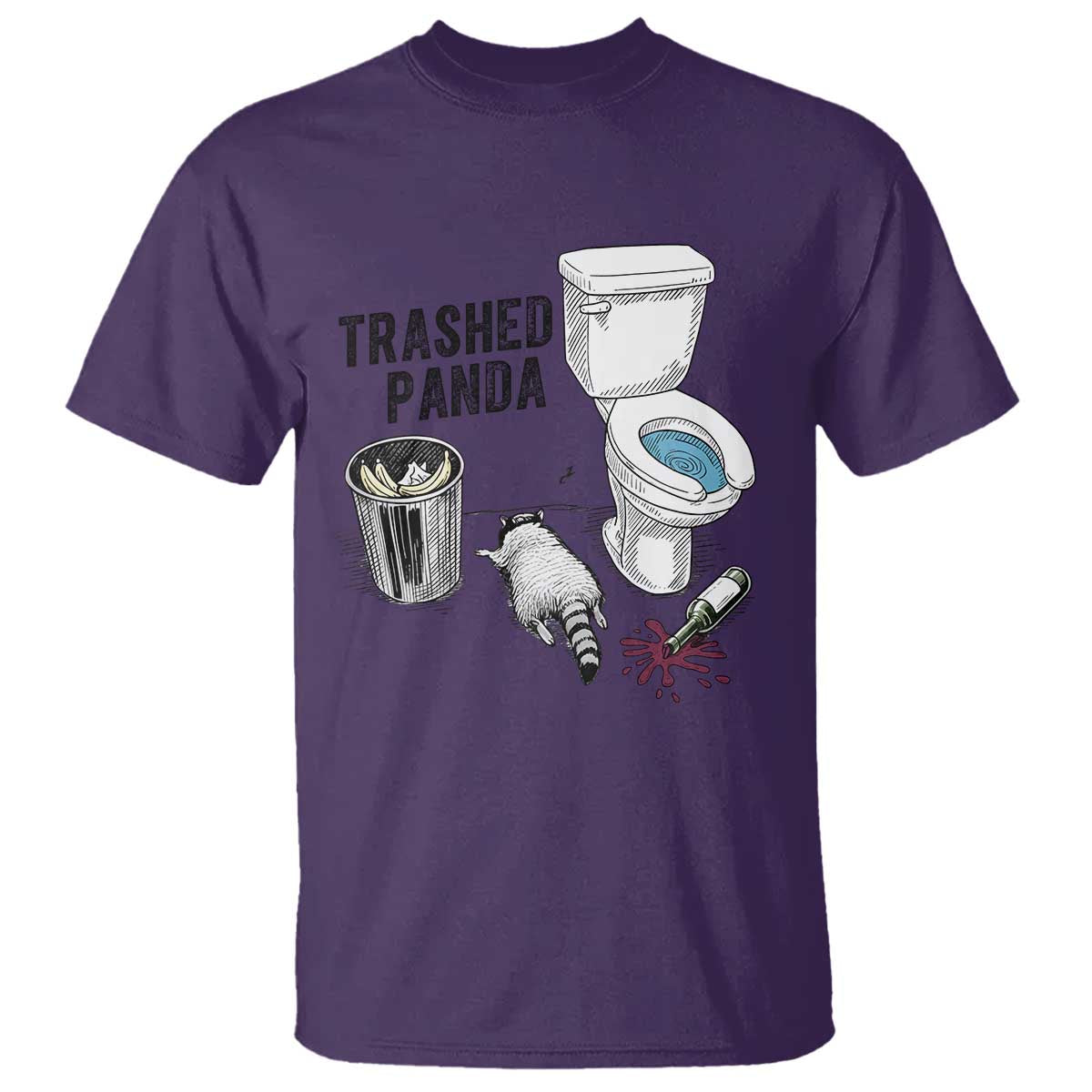 Trashed Panda T Shirt Funny Drunk Racoon Meme TS14 Purple Print Your Wear