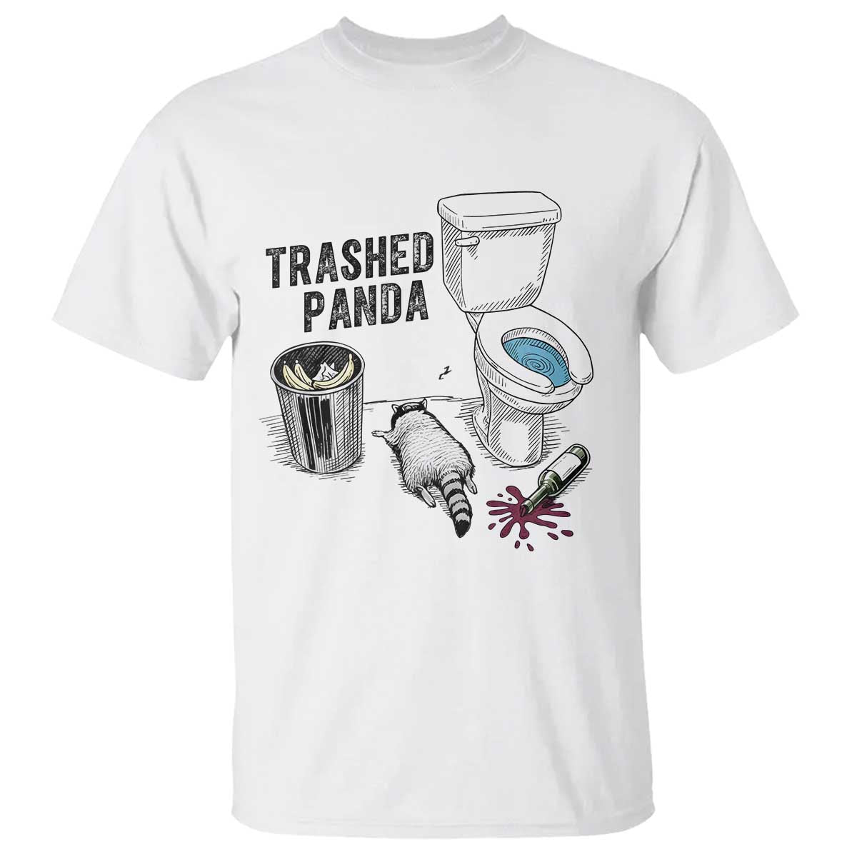 Trashed Panda T Shirt Funny Drunk Racoon Meme TS14 White Print Your Wear