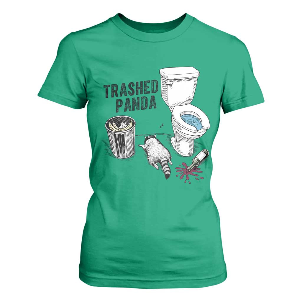 Trashed Panda T Shirt For Women Funny Drunk Racoon Meme TS14 Irish Green Print Your Wear