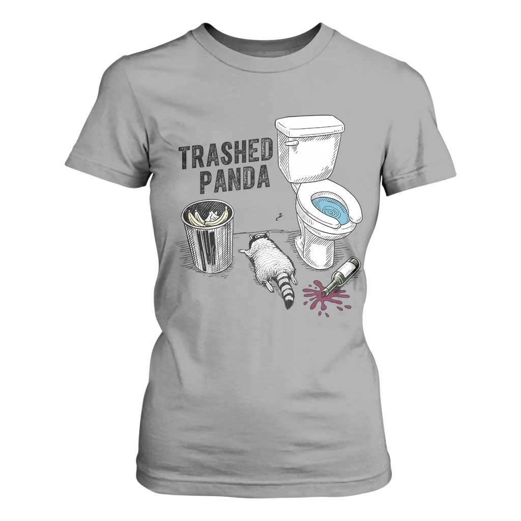 Trashed Panda T Shirt For Women Funny Drunk Racoon Meme TS14 Sport Gray Print Your Wear